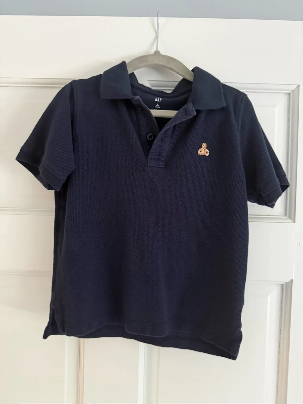 GAP Navy Blue Kids Polo with Tan Bear Patch